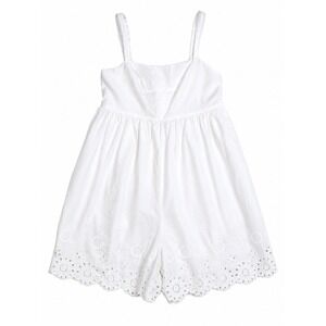 Anthropologie Maeve Romper M White Eyelet Sleeveless Coastal Chic Cottagecore